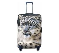 OPSREY Luggage Cover Elastic Suitcase Cover Personalized Double-Sided Snow Leopard Print Luggage Cover Protector For 18-32 Inches, Black, L