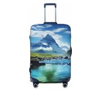 OPSREY Natural Wonders Print Luggage Cover Suitcase Cover Elastic Washable Suitcase Protector For 21-32 Inch, Black, L