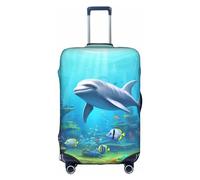 OPSREY Ocean Sunset printed Travel Luggage Sleeves Spandex Washable Luggage Sleeves for 18-32 inch Luggage, Ocean Animals, L