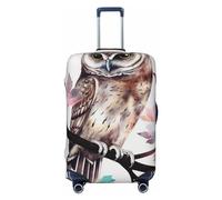 OPSREY Owl Tree Branch Print Luggage Cover Suitcase Cover Elastic Washable Suitcase Protector For 21-32 Inch, Black, M
