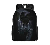 OPSREY Panther With Blue Eyes Print Laptop Backpack Bag Lightweight Large Capacity Casual Travel Daypack For Men Women, Black, One Size, Daypack Backpacks