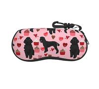 OPSREY Pink Poodles Dogs printed Glasses Case Portable Zip Storage Case Neutral Sunglasses Soft Case