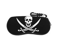 OPSREY Pirate Flag printed Glasses Case with Clip Portable Outdoor Glasses Case