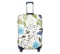 OPSREY Pretty Flower Print Luggage Cover Suitcase Cover Elastic Washable Suitcase Protector For 21-32 Inch, Black, S