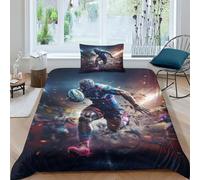 OPSREY Rugby Bedding Set Sleeping Aid Duvet Cover Set Soft Microfiber Athletics Quilt Cover with Pillowcases Comforter Cover with Zipper Closure for Kids Teens Adults Single（135x200cm）