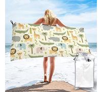 OPSREY Safari Animals printed Portable Quick Dry Towel Beach Towel Soft Bath Towel For camping, gym, beach, travelling