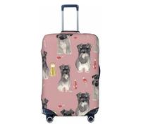 OPSREY Schnauzer Print Luggage Cover Suitcase Cover Elastic Washable Suitcase Protector For 21-32 Inch, Black, L