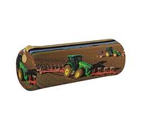 OPSREY Tractor Farm Printed Round Pencil case Portable Stationery Bag Zipper Pencil Bag
