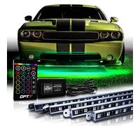 OPT7 Aura Aluminum LED Underglow Kit for Car with Remote Control, Exterior Neon Accent Under Glow Lights, Rigid Waterproof Strip Lights, Music Soundsync Mode, Multicolor RGB Light Bars