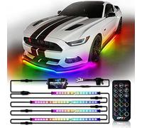 OPT7 Aura DreamColor Underground Chase Lights Kit with App and Remote Control, 4 Flexible RGBIC LED Light Strips, Neon Exterior Lights for Car Truck RV Music Mode
