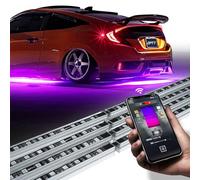 OPT7 Aura Pro Underlight Kit for Car with Smart App Control, 4 Pieces, Waterproof, Rigid Aluminum, Neon Accent LED Light Bar, Music Sound Sync, Multicolor Modes