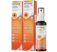 Optase Cleanse & Protect - 2-in-1 Hypochlorous Acid Eyelid Spray - for Daily Cleansing and Protection with Antibacterial Action. for Eyelids and Surrounding Skin - Preservative Free - Twin Pack