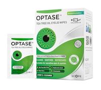 Optase Tea Tree Oil Eyelid Cleansing Wipes - Daily Hygiene & Relief from Blepharitis, Tired and Dry Eyes - 20 Pack