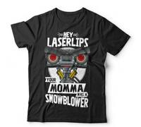 Opte Hey Laser Lips Tshirt Unisex & Kids - Johnny 5 Short Circuit Robot Funny 80's BlackMedium