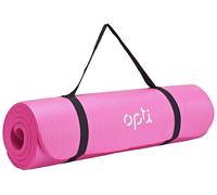 Opti 12mm NBR Yoga Exercise Mat with Carry Strap - Pink