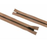Opti Antique Brass Metal Closed End Zips 41cm Beige - Each