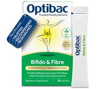 Optibac Bifido & Fibre, Vegan Digestive Supplement + FOS Fibre - 30 Sachets