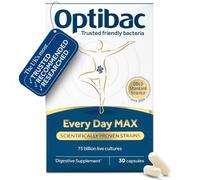 Optibac Every Day MAX - Premium Vegan Digestive Supplement - 30 Capsules | Most researched Lactobacillus acidophilus strain | Maximum strength | 75 billion bacterial cultures | Expertly formulated