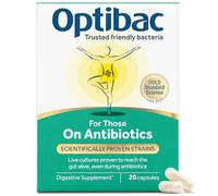 Optibac for Those on Antibiotics - Vegan Digestive Supplement - Lactobacillus Specifically Researched alongside Antibiotics - Most Trusted & Recommended Brand - 20 Capsules