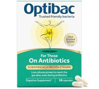 Optibac for Those On Antibiotics - Vegan Digestive Supplement - Lactobacillus Specifically Researched Alongside Antibiotics - Most Trusted & Recommended Brand - 10 Capsules