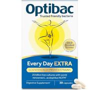 Optibac Probiotics - for Every Day Extra Strength | Daily 20 Billion Live Bacteria Supplement | Lactobacillus Acidophilus NCFM Multi Strain Formula - 30 Vegan Capsules