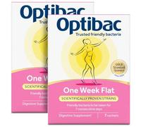Optibac Probiotics One Week Flat - Vegan Digestive Probiotic Supplement - Suitable for Bloating as Gluten Free - Most Trusted & Recommended Brand - 2 Week Supply, 14 Sachets