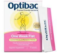 Optibac Probiotics One Week Flat - Vegan Digestive Probiotic Supplement Powder Suitable for Bloating with 5 Billion Bacterial Cultures - 1 Week Supply, 7 Sachets