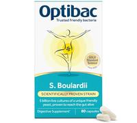 Optibac Probiotics Saccharomyces Boulardii - Vegan Scientifically Proven Digestive Probiotic Supplement, 5 Billion CFU - 80 Capsules
