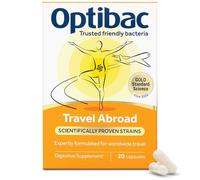 Optibac Travel Abroad Probiotics -Vegan Digestive Probiotic Supplement Formulated for Travel Support & Gut Health, 5 Billion Live Cultures - 20 Capsules