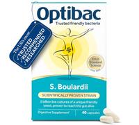 Optibac Saccharomyces Boulardii - Vegan Digestive Supplement - 40 Capsules | With 5 billion live cultures per capsule | Most trusted & recommended brand | Unique friendly yeast | Extensively researched