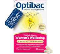 Optibac Women's Wellbeing - Daily Live Cultures for Women - 30 Capsules | The world’s most researched strain, Lactobacillus rhamnosus GG | With vitamins for immune support, energy, hormones & skin