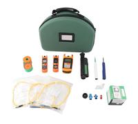Optic Fiber Test Kit Professional High Accuracy Optical Power Meter Light Source Cleaning Pen Set for FTTH Fiber Optic Communication Repair Maintenance ABS Material
