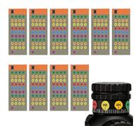Optic Turret Label Sheets - Long Distance Adjustment Markers, Durable Adhesive Decals for Accurate Sight Calibration | Outdoor Sport Security Practice Game Yard Gear Reference