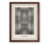 Optical Balance Geometric Framed Wall Art Print A3 (42×29.7cm) Walnut, Wall Decor for Living Room, Bedroom, Office & Home, Ready to Hang, Art Gift