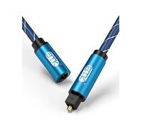Optical Cable Extension, EMK 3M Optical Audio Cable Toslink Female to Male Audio Extended Cable Compatible for Sound Bar, Smart TV, Home Theater, PS4, Xbox & PlayStation