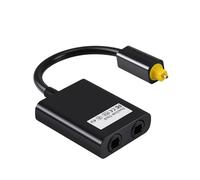 Optical Cable Splitter 1 In 2 Out, Toslink Digital Optical Audio Cable Adapter Splitter Fibre Optic Cable Dual Port Audio Adapter Gold Plated Connector Optical for Soundbar to TV DVD Amplifier