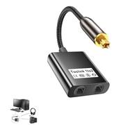 Optical Cable Splitter Optical Splitter 1 In 2 Out Support to LPCM2.0, Dolby Digital, DTS 5.1 Toslink Splitters Dual Port Audio Adapter Gold Plated Connector For Soundbar To Tv Cd Dvd Amplifier