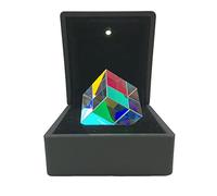 Optical Color-Collecting Glass Cube Prism 6-Sided Light Rainbow Maker Lens with Box Reflective SPE Color Cube with Box