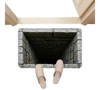 Optical Deception Rug - 3D Floor Mat | Crystal Velvet Non-Slip Quick Drying Decoration Rug with Hole Effect Rug for Home, Holiday, New Year, Party, Eve, Entryway,