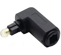 Optical Digital L-Type Conversion Adapter Gold-Plated Connector 360-Degree Rotatable Optical Digital Cable Optical Angle Conversion L-Shaped Square Connector Male-Female L [1 Piece]
