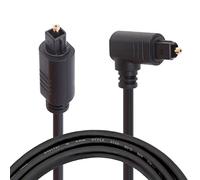 Optical Fiber Cable, 90 Degree Right Angle Digital Audio Toslink Cable 24 Gold-Plated Optical Audio Cable for AV Receiver Sound Bar,Smart TV,Xbox,PS4,Blu-Ray Players (2 Meter / 6.6 FT)
