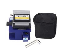 Optical Fiber Cleaver Professional Tungsten Steel Fiber Cutter with 16 End Faces Precise 0.5 Degree Angle for Hot Melt Cold Joining FTTH Wire Cutting Tool FC6S 3 in 1 Fixture