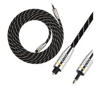 Optical Fiber Digital Cable Toslink to Mini Plug 3.5mm Cable for Home Theater System Suitable for Chromecast, Black, 1m (2m)
