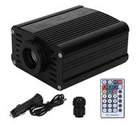 Optical Fiber Light Engine Driver 16W RGBW Ceiling Light Source with 28 - Key RF Remote Controller 12V for Home Car Decoration, Aluminum Housing with Sound Reactive Modes and Pure