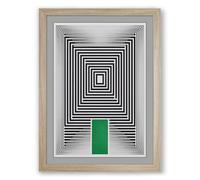 Optical Geometry Geometric Framed Wall Art Print A1 (84.1×59.4cm) Oak, Wall Decor for Living Room, Bedroom, Office & Home, Ready to Hang, Art Gift
