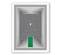 Optical Geometry Geometric Framed Wall Art Print A1 (84.1×59.4cm) White, Wall Decor for Living Room, Bedroom, Office & Home, Ready to Hang, Art Gift
