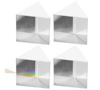 Optical Glass Prism Triangular Prism 4 Pcs for Teaching and Research