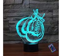 Optical Illusion 3D Boxing Gloves Night Light 16 Colors Changing USB Power Remote Control Touch Switch Decor Lamp LED Table Desk Lamp