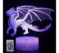 Optical Illusion 3D Dinosaur Night Light Lamp 7/16 Color Change LED Lamp USB Powered Remote Control Table Kids Gift Toys Decor Decorations Christmas Valentines Gift Birthday Gift