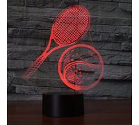 Optical Illusion 3D Tennis Night Light USB Touch Switch Decor Table Desk Lamps 7 Color Changing Lights LED Table Lamp Xmas Home Love Brithday Children Kids Decor Toy Gift